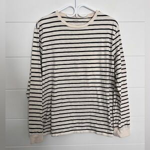 J Crew Long Sleeve Tee Large Navy Stripe